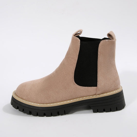 Women's Round-Toe Fashionable Casual All-Match Boots